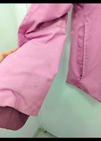 Pembe Kapüşonlu Çocuk Kayak Mont - Görsel 3