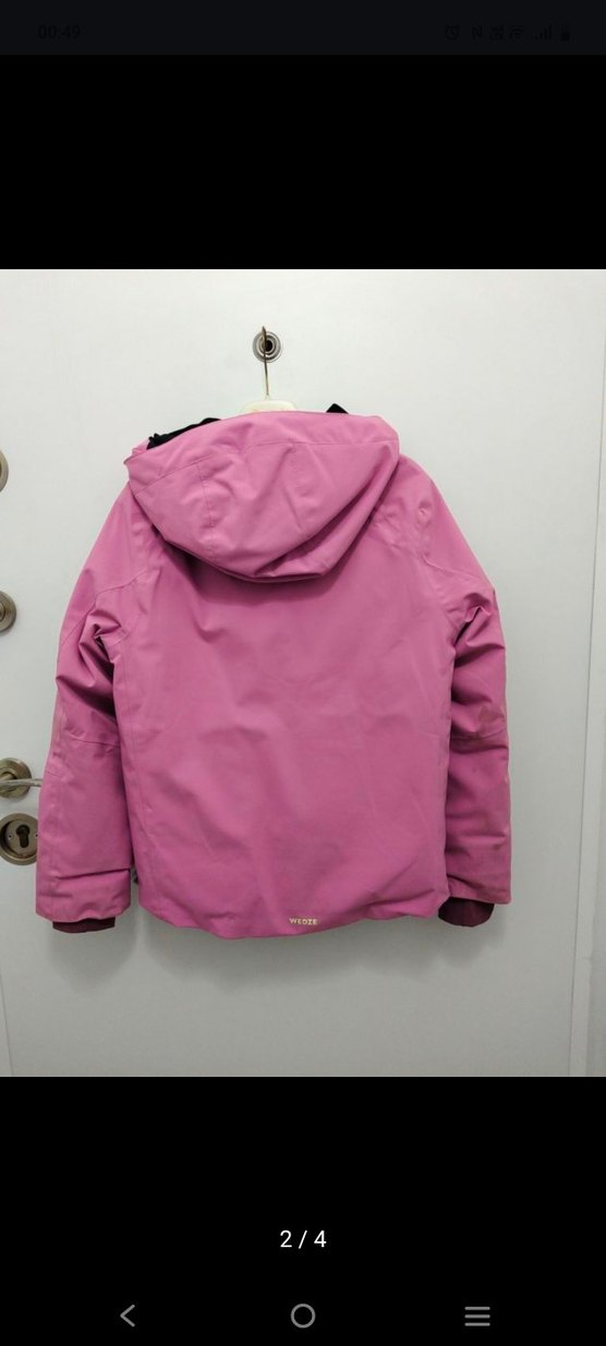 Pembe Kapüşonlu Çocuk Kayak Mont - Görsel 2