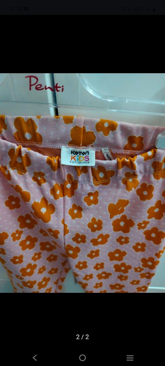 Kızlar için Bohem Çiçek Desenli Bol Kesim Pantolon - Görsel 2