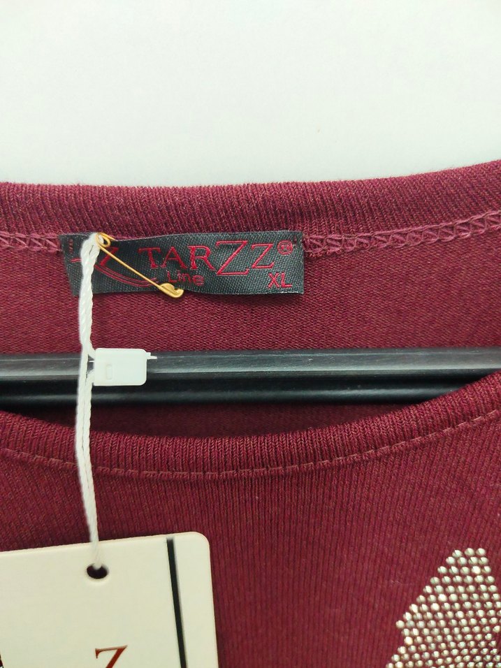 Bordo Desenli Triko Kadın Bluz - Görsel 2