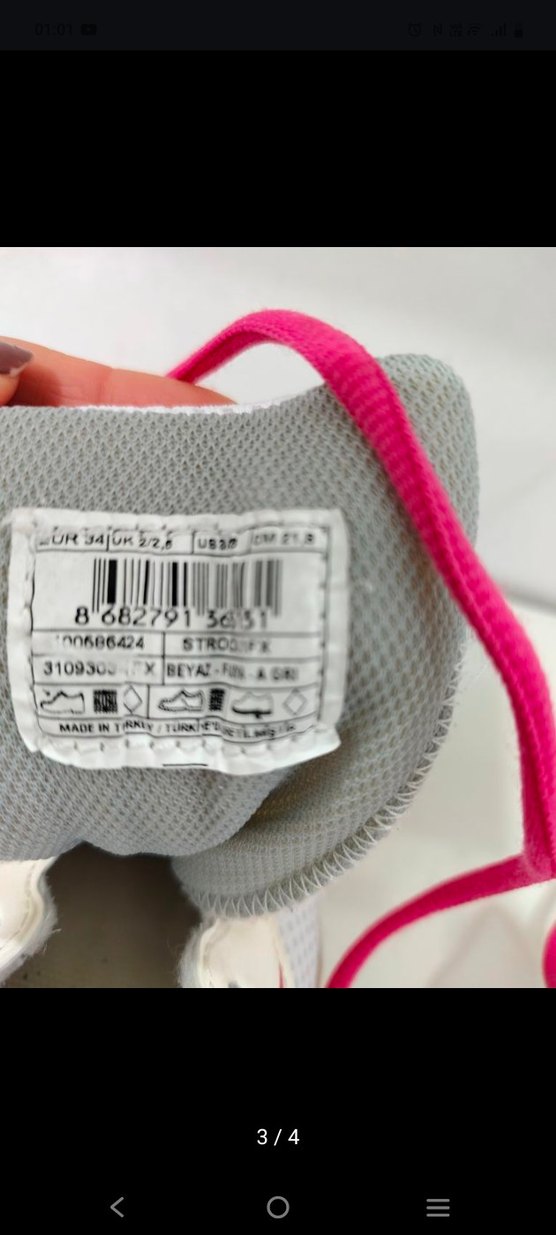 Beyaz Spor Ayakkabı, Elastik Bağcıklı - Görsel 3