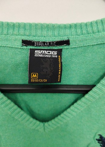 Erkek Yeşil V Yaka Triko Kazak - Görsel 2