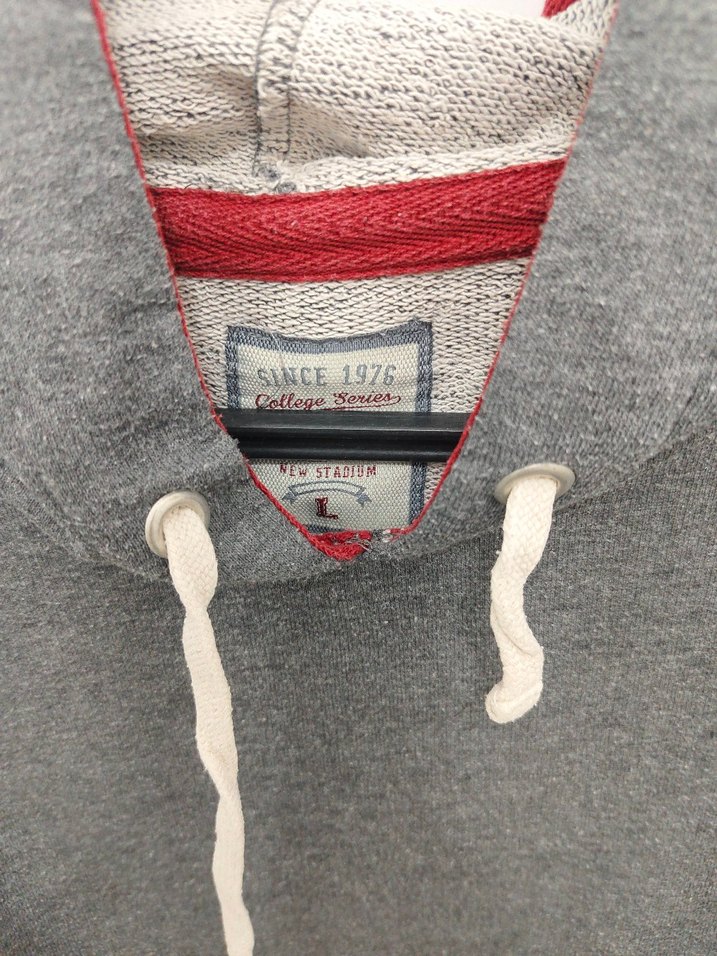 erkek Gri Kapüşonlu Fermuarlı Sweatshirt - Görsel 3