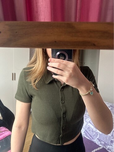 Zara Yeşil Crop