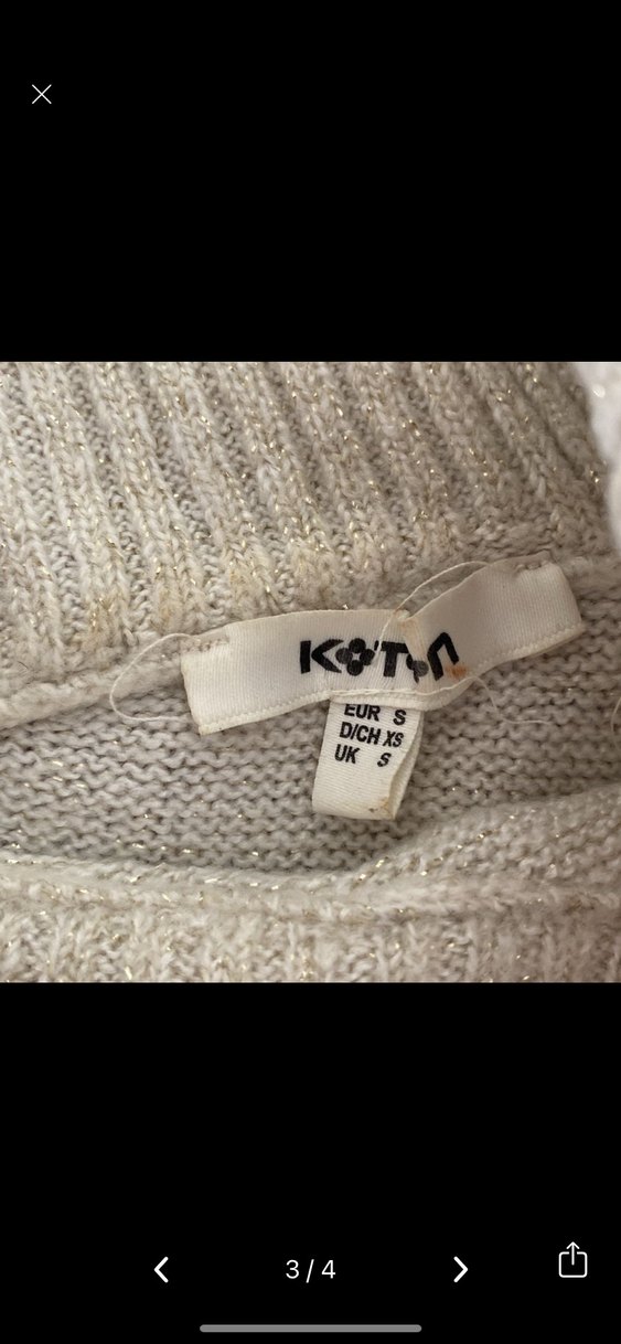 Koton krem Örgü kayık yaka Kadın Kazak - Görsel 3