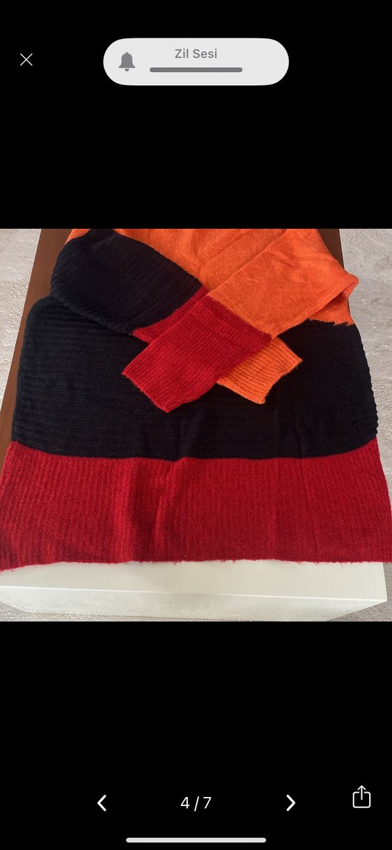 Renkli Boğazlı Triko Kadın Kazak - Görsel 4