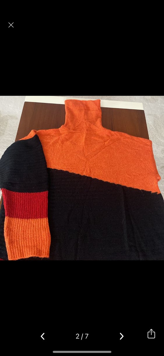 Renkli Boğazlı Triko Kadın Kazak - Görsel 2