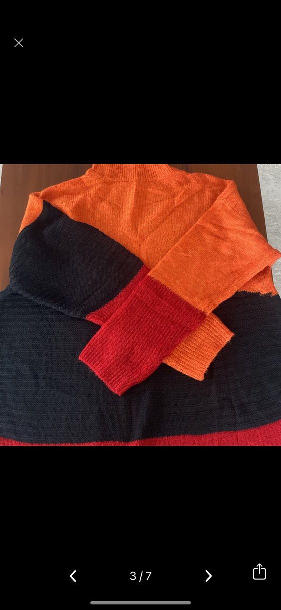 Renkli Boğazlı Triko Kadın Kazak - Görsel 3