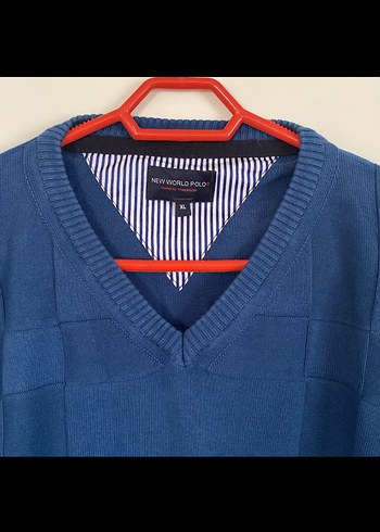 Mavi Erkek Triko Kazak Uzun Kollu - Görsel 2