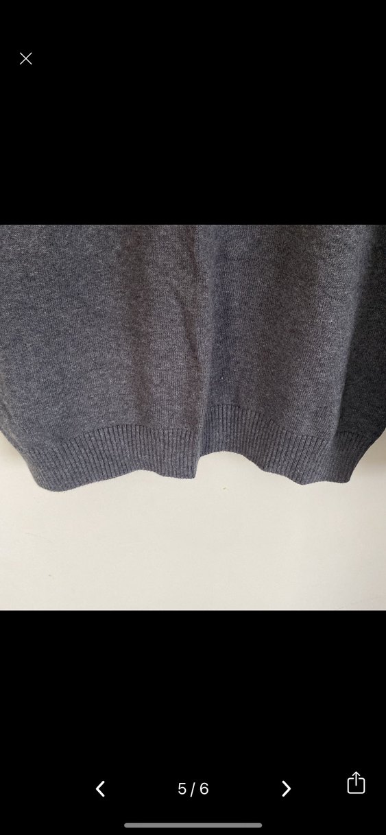 Gri V Yaka Erkek Yün Kazak - Görsel 5