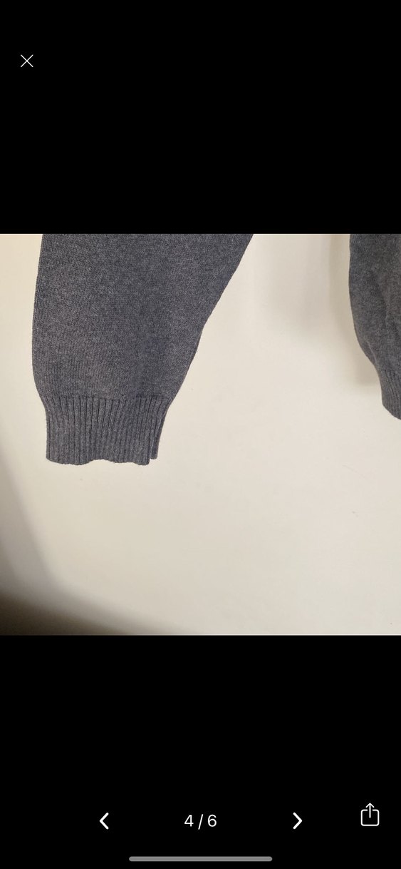 Gri V Yaka Erkek Yün Kazak - Görsel 4