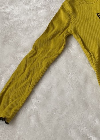 Kız Çocuk Sarı Uzun Kollu Basic Tişört - Görsel 3