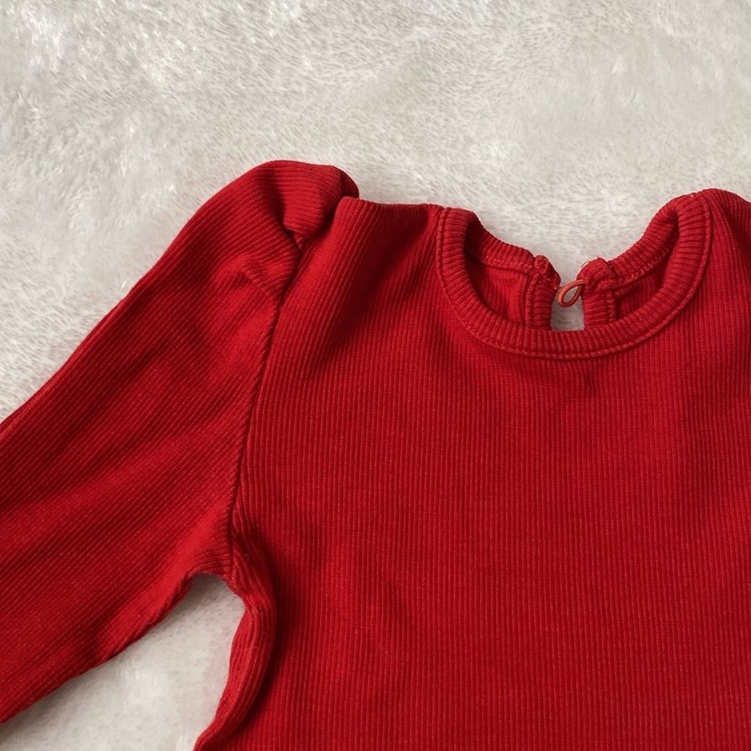Kız Çocuk Kırmızı Uzun Kollu Bluz - Görsel 3