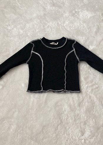 Kız Çocuk crop Kazak - Görsel 2