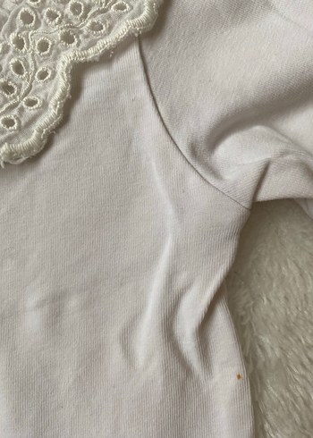 Kız Çocuk Beyaz Dantelli Uzun Kollu Bluz - Görsel 7