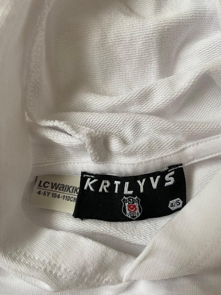 Kapüşonlu Beyaz Baskılı çocuk Sweatshirt - Görsel 5