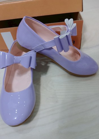 Lila Fiyonklu Kız Babet Ayakkabı - Görsel 6