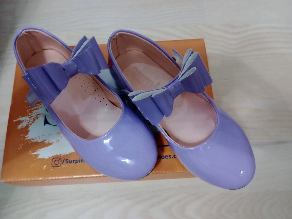 Lila Fiyonklu Kız Babet Ayakkabı - Görsel 3