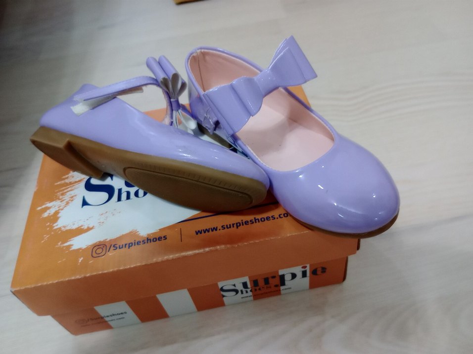 Lila Fiyonklu Kız Babet Ayakkabı - Görsel 4