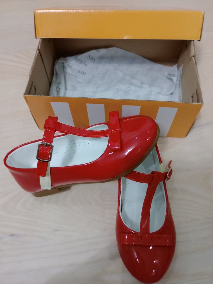 Kız Çocuk Kırmızı Tokalı Babet - Görsel 4