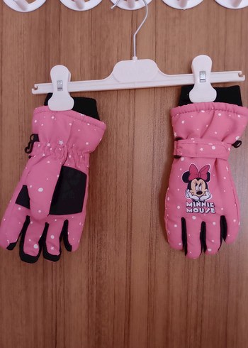 Kız Çocuk Minnie Baskılı Pembe Eldiven - Görsel 7