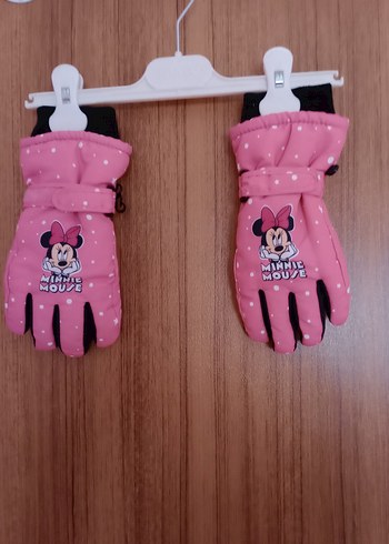 Kız Çocuk Minnie Baskılı Pembe Eldiven - Görsel 5