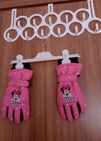 Kız Çocuk Minnie Baskılı Pembe Eldiven - Görsel 4