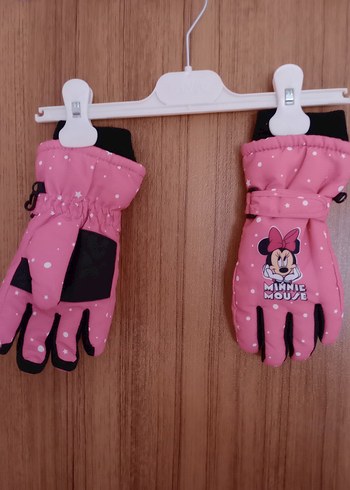 Kız Çocuk Minnie Baskılı Pembe Eldiven - Görsel 6
