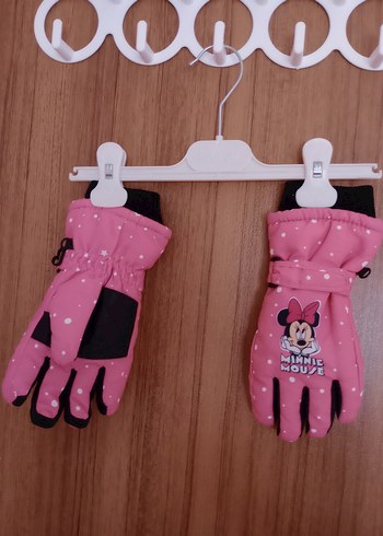 Kız Çocuk Minnie Baskılı Pembe Eldiven - Görsel 3