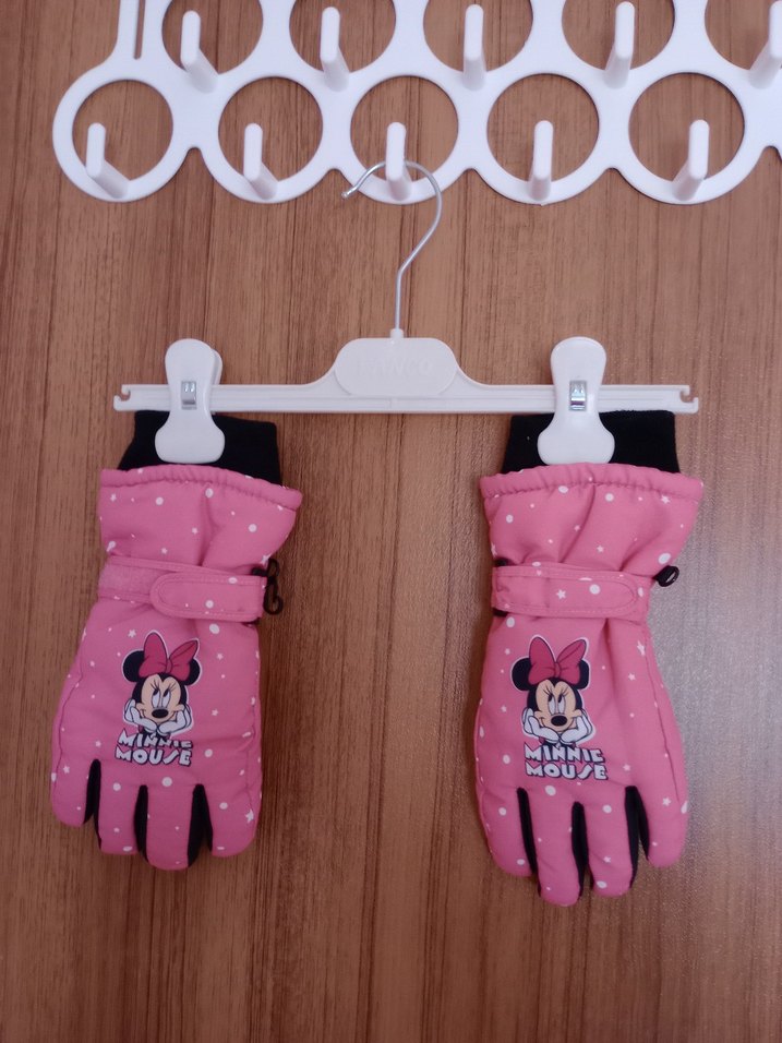 Kız Çocuk Minnie Baskılı Pembe Eldiven - Görsel 2