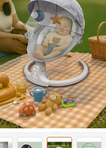 Kiwi Baby Kbaby-71 Otomatik Sallanan Bebek Beşiği - Görsel 3