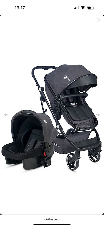 4 Baby Smart Travel Sistem Bebek Arabası Antrasit