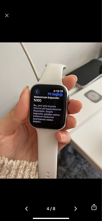 Beden beyaz Renk Apple watch s8 45 mm