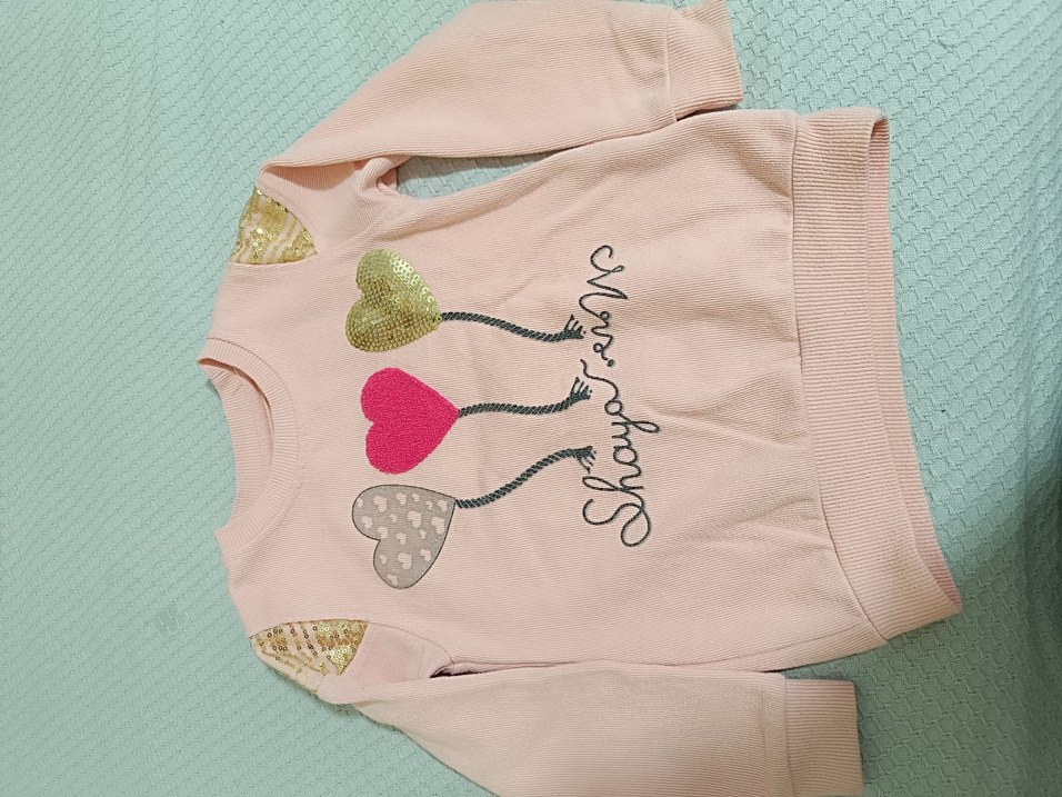 Pembe Kız Sweatshirt Nakışlı - Görsel 2