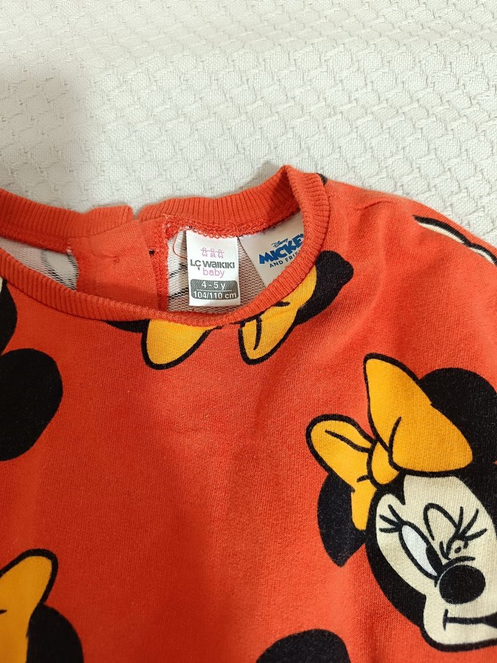 Kız Çocuk Uzun Kollu Renkli Baskılı Elbise - Görsel 2