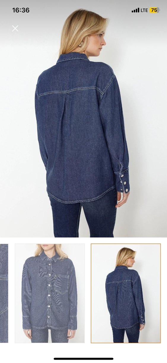 Lacivert Denim Gömlek - Görsel 2