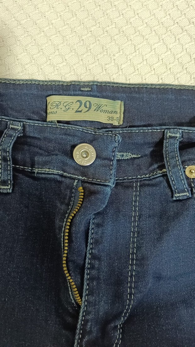 Kadın Parlak Mavi Normal Boy Denim Jean - Görsel 2