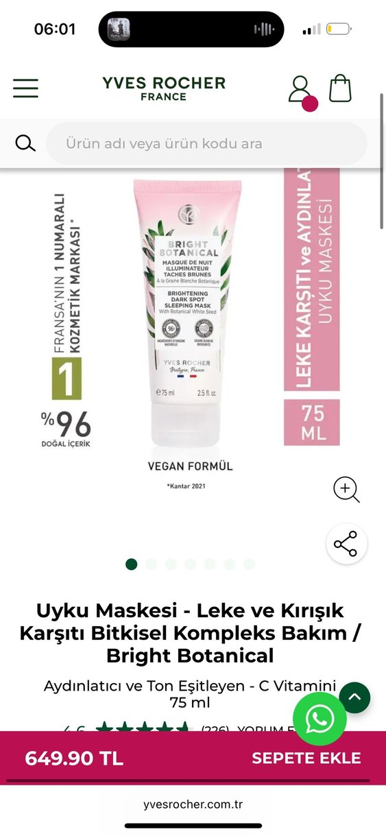 Yves Rocher Bright Botanical Aydınlatıcı yüz kremi - Görsel 4
