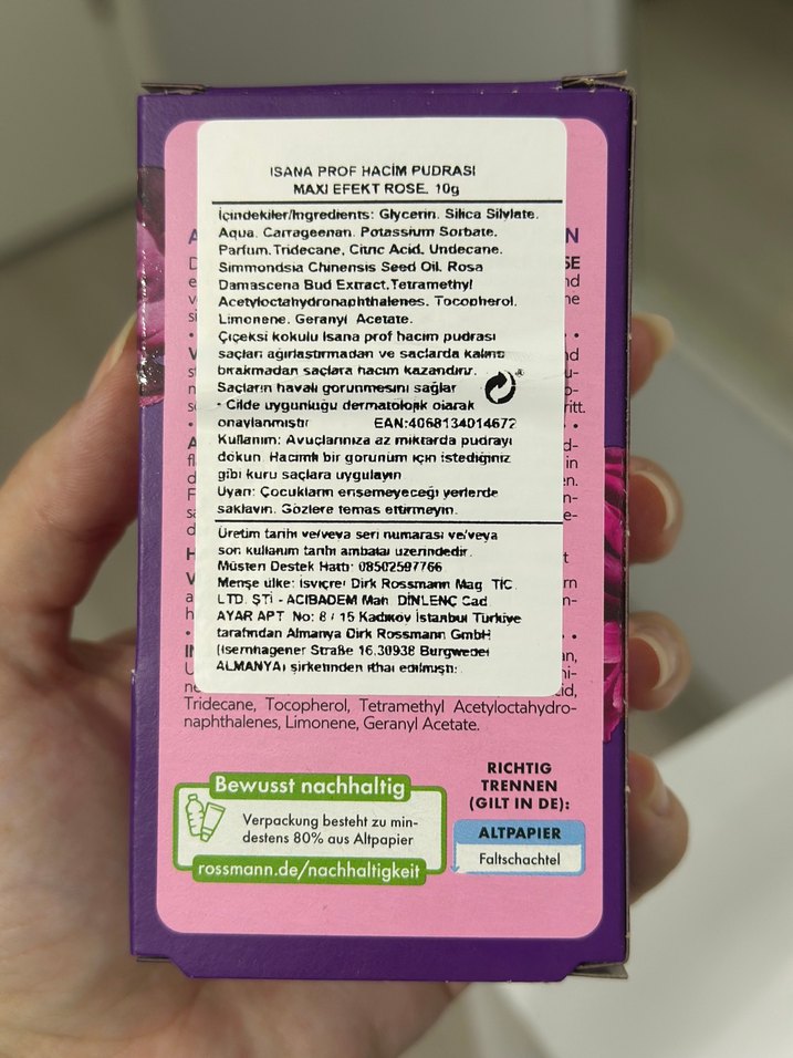 Isana Professional Volumenpuder Maxi Effekt saç hacimlendirici - Görsel 2