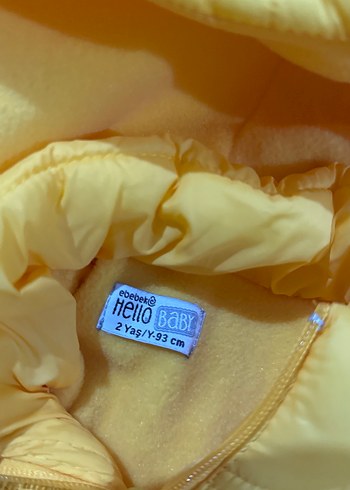 Sarı Kapüşonlu Fermuarlı Erkek Çocuk Mont - Görsel 2