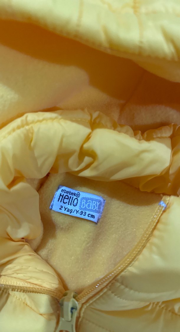 Sarı Kapüşonlu Fermuarlı Erkek Çocuk Mont - Görsel 2