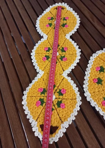 Sarı Çiçekli Banyo Lif Seti - Görsel 4