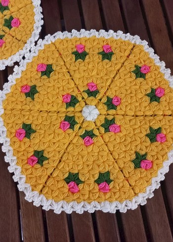 Sarı Çiçekli Banyo Lif Seti - Görsel 2