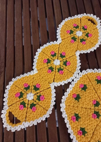 Sarı Çiçekli Banyo Lif Seti - Görsel 3