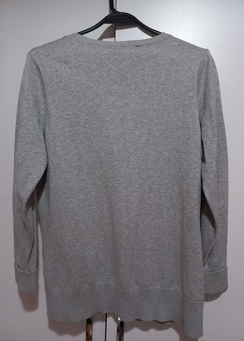 Gri Uzun Kollu Düğmeli Kadın Hırka - Görsel 2