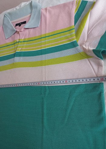 Renkli Çizgili Erkek Polo Tişört - Görsel 3