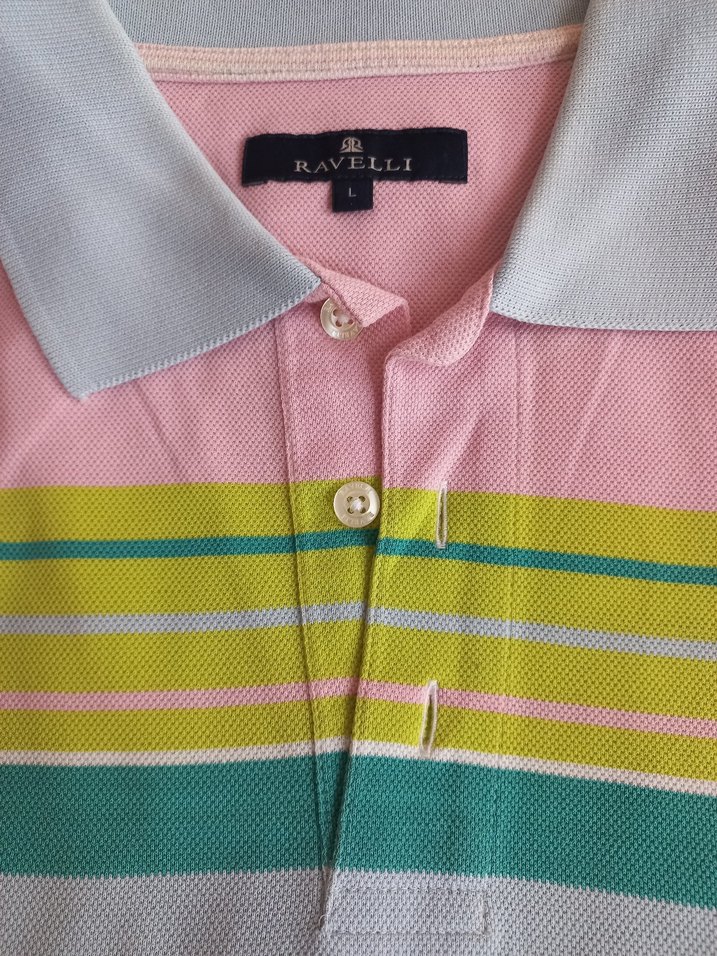 Renkli Çizgili Erkek Polo Tişört - Görsel 2
