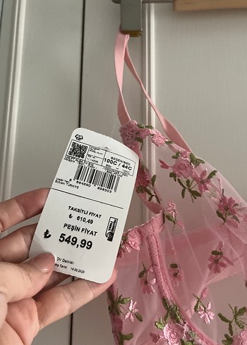44 Beden Nakışlı Pembe Bohem Büstiyer