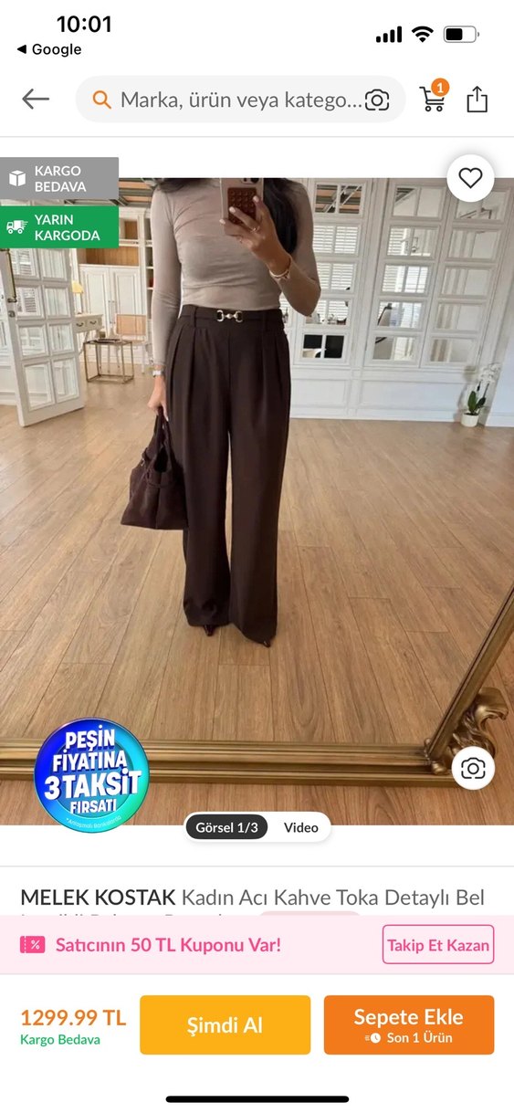 Bol kesim rahat bayan pantolon - Görsel 5