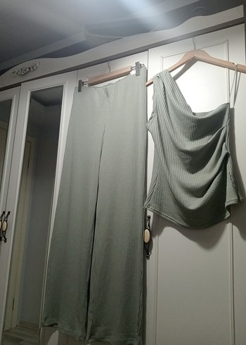 42 Beden Drapeli Bol Kesim Uzun Keten Kadın Pantolon